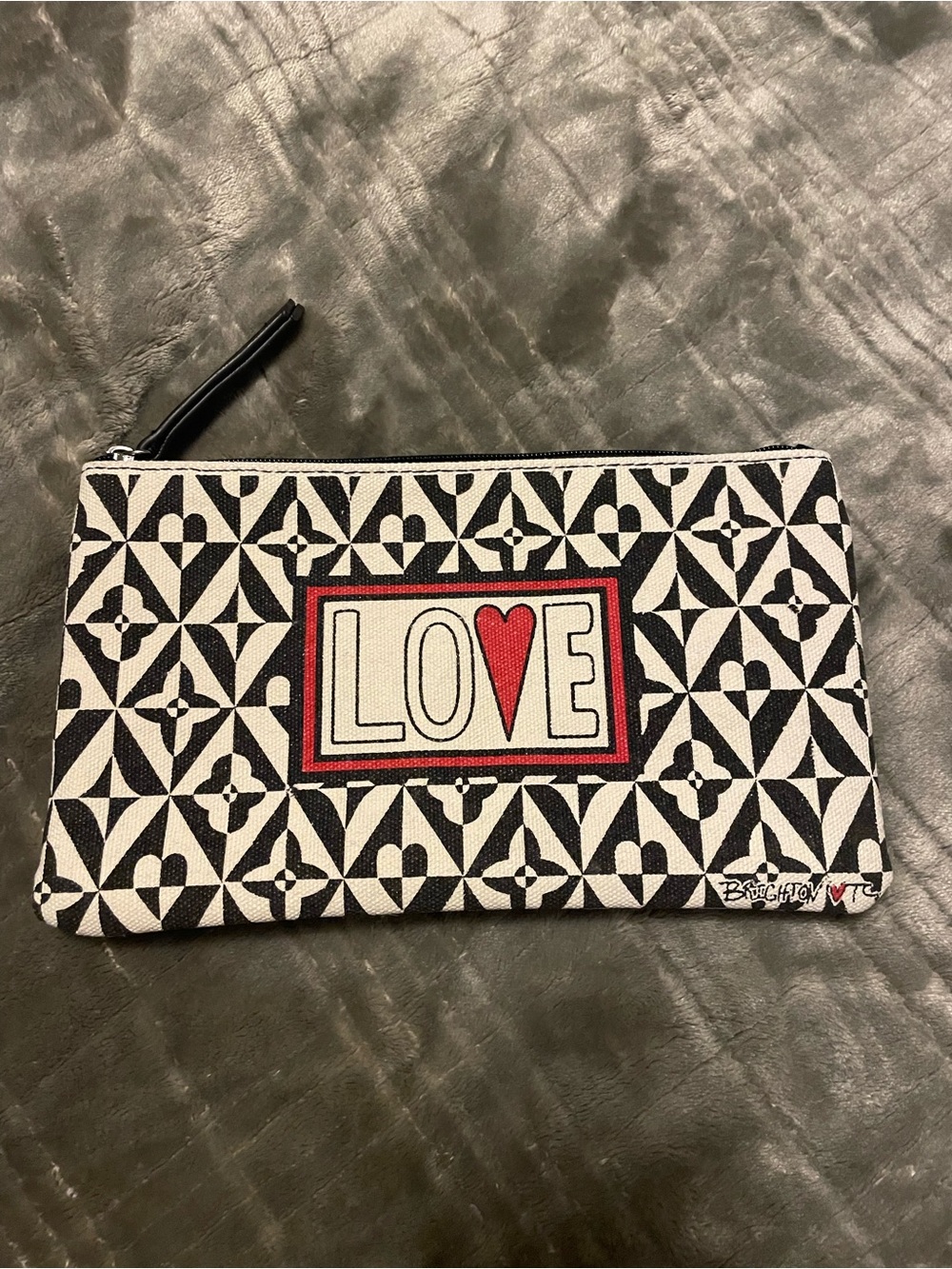 Brighton LOVE Graphic Black & White Zip Pouch